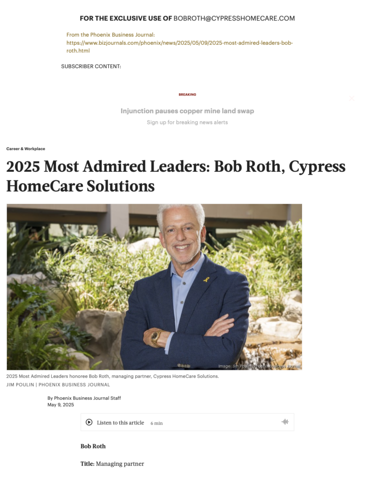 Bob Roth, Cypress HomeCare Solutions, Most Admired Leaders